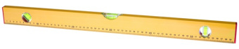 Уровень алюминиевый   Yellow  , коробчатый корпус, 3 акриловых глазка, линейка, 1200мм